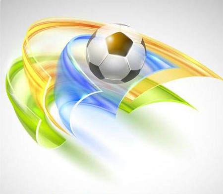 Background with a soccer ball vector