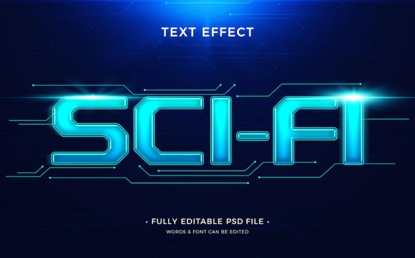 Sci-fi text effect design