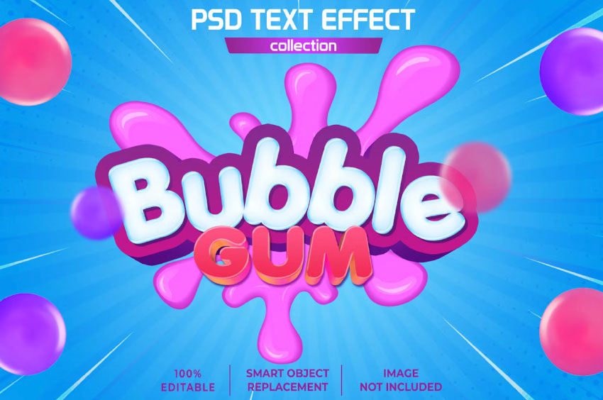 Bubble Gum Splash Text Effect