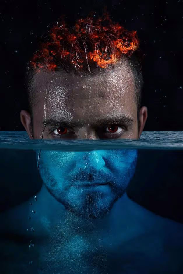 Як створити фотоманіпуляцію з портретом, водою та вогнем у Photoshop