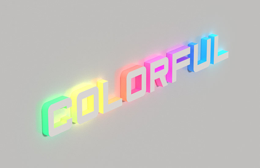 3D-текст з кольоровим підсвічуванням в Adobe Photoshop